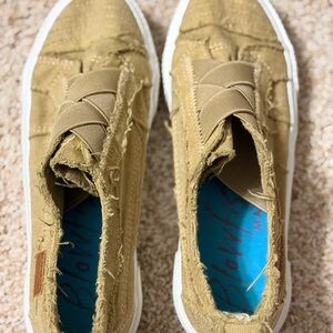 Blowfish Olive Frayed Slip-Ons